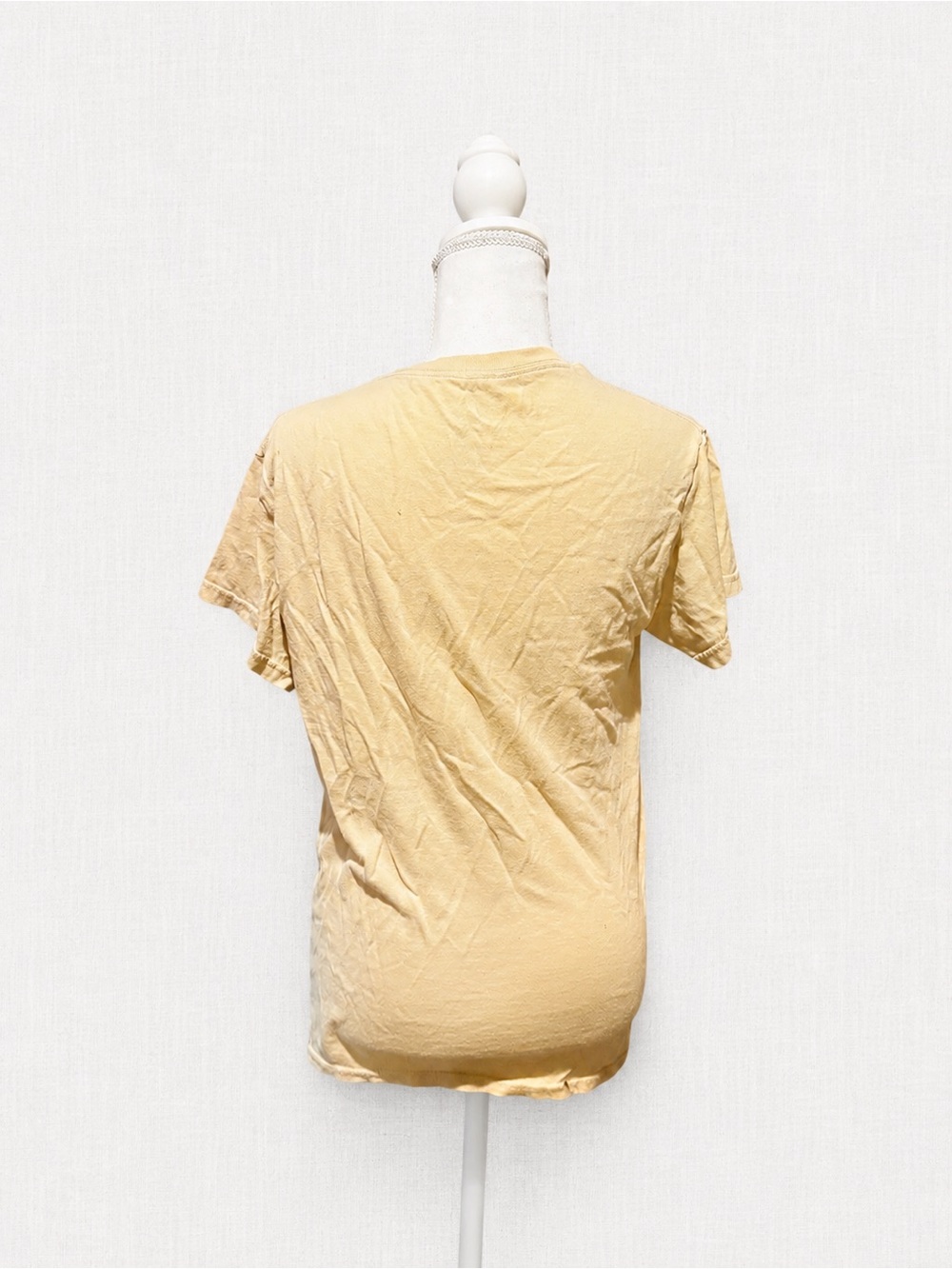 NIRVANA Beige Short-Sleeve Tee with Pink Logo and Yellow Smiley - Picture 3 of 4